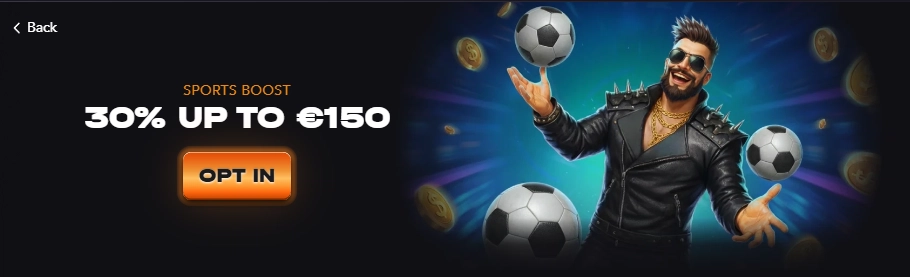 Madcasino Sports Boost offering 30% up to €150